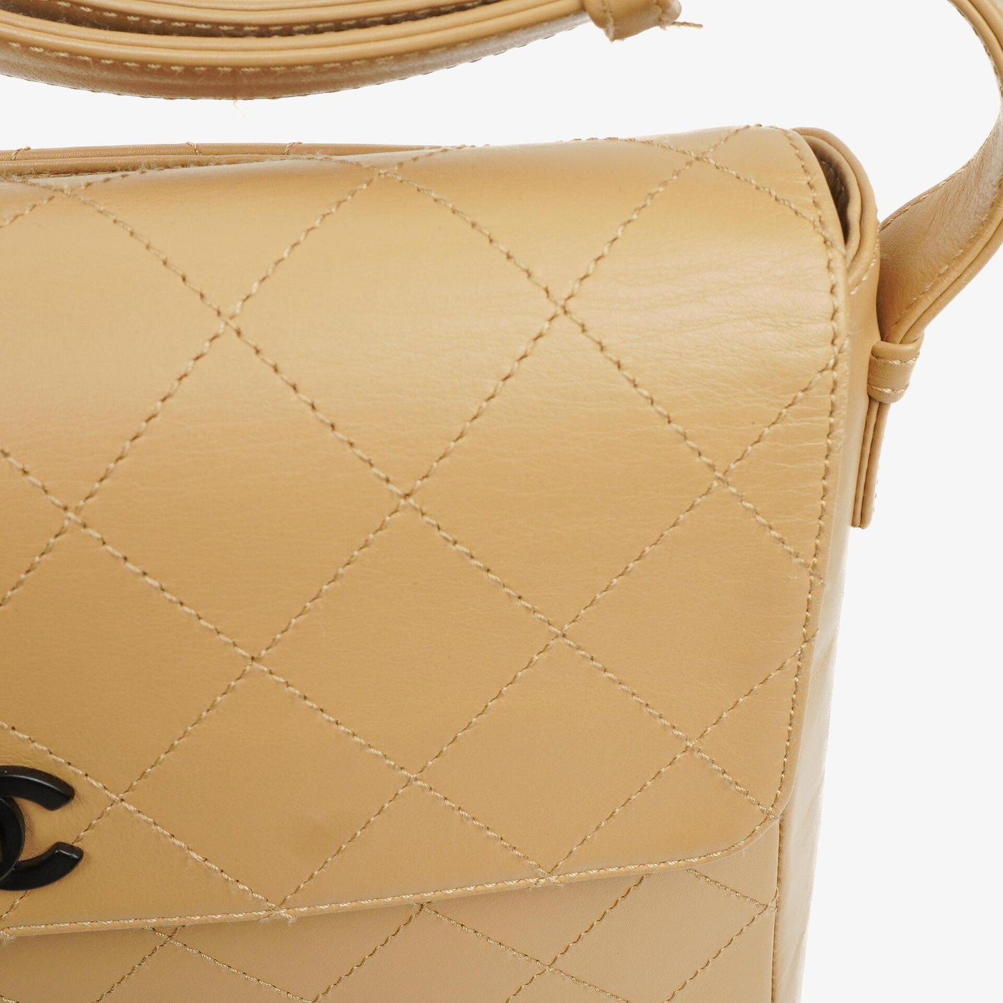 Chanel Beige Lambskin Straight Flap Bag, 1997-1999