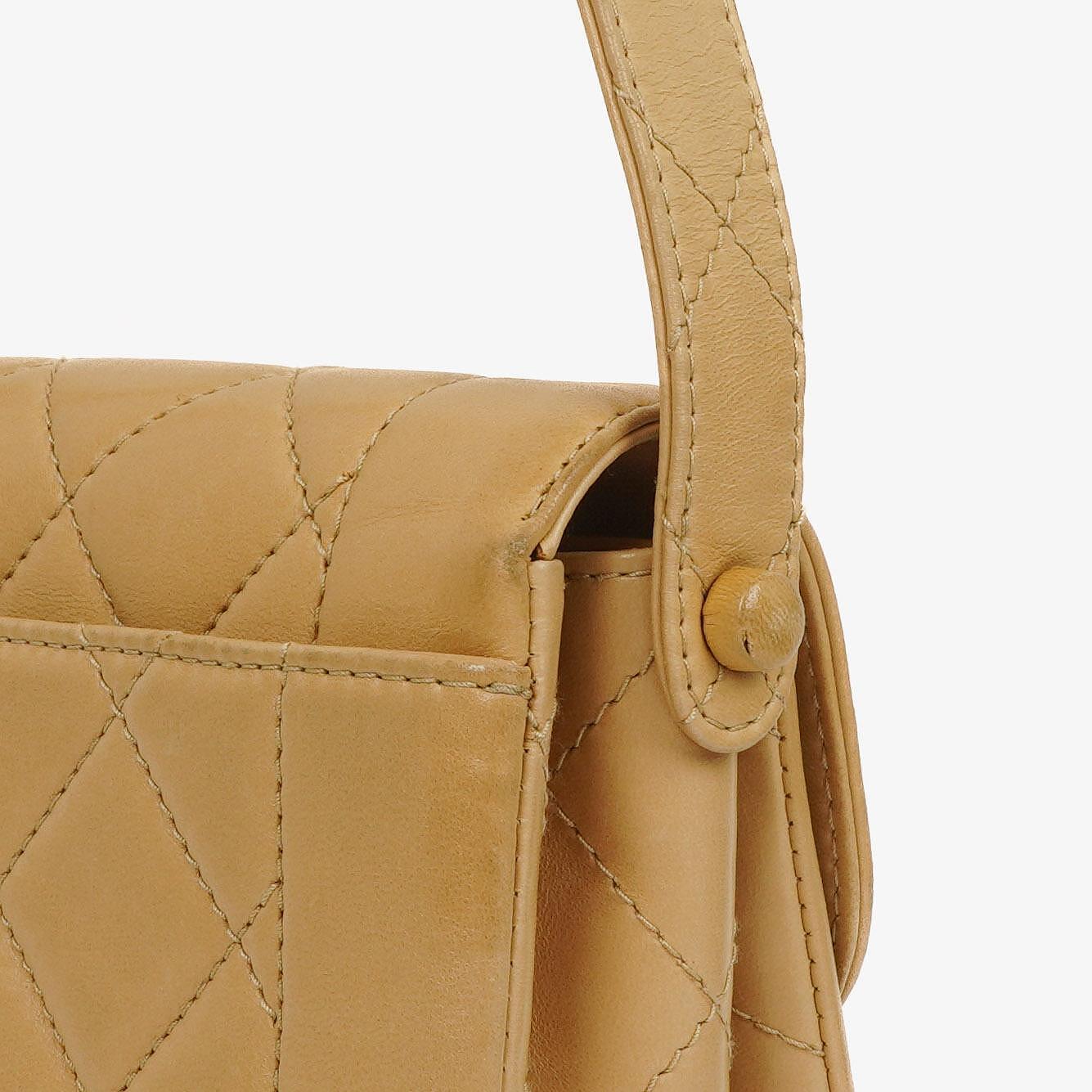 Chanel Beige Quilted Lambskin Diana Shoulder Bag With 24K Gold-Plated Hardware