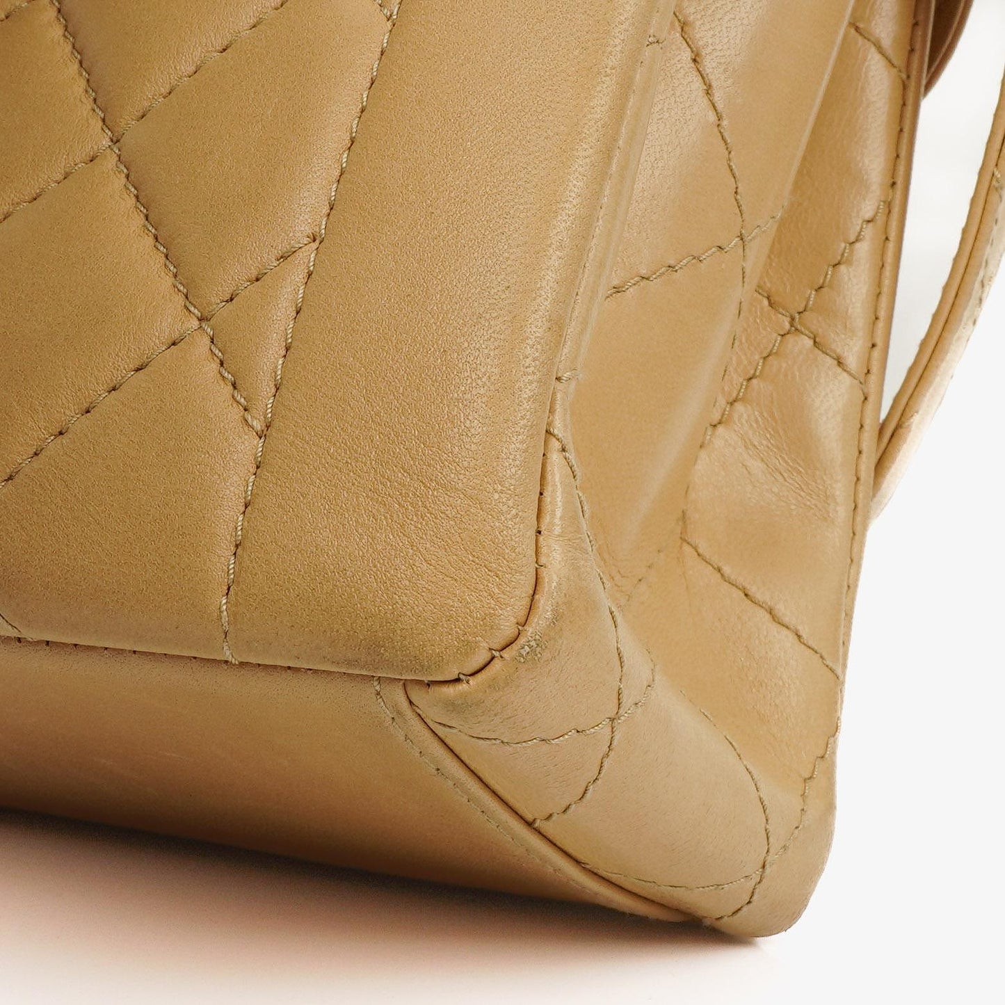 Chanel Beige Quilted Lambskin Diana Shoulder Bag With 24K Gold-Plated Hardware
