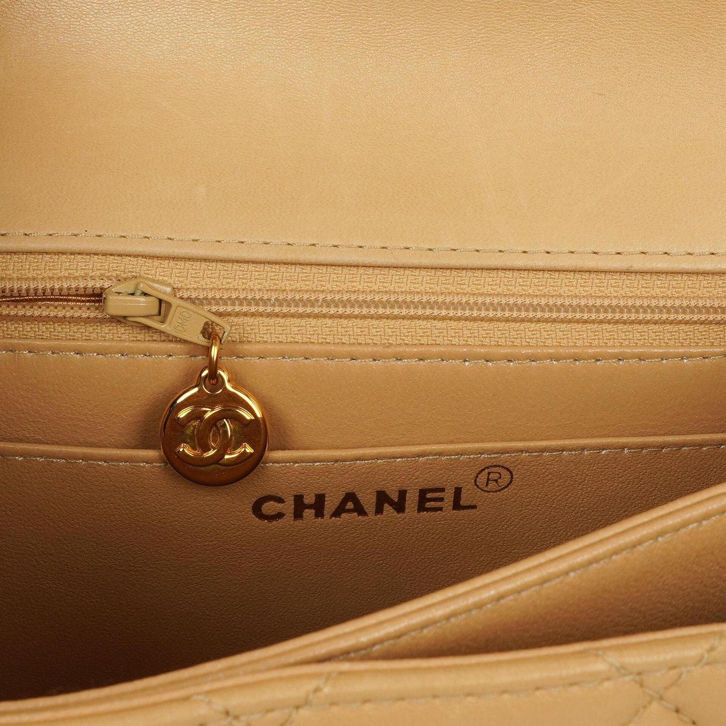 Chanel Beige Quilted Lambskin Diana Shoulder Bag With 24K Gold-Plated Hardware