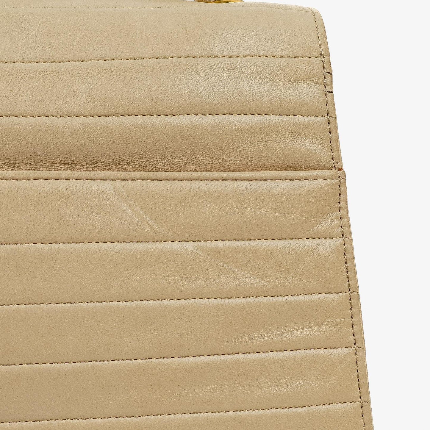 Chanel Beige Quilted Lambskin Flap Crossbody Bag