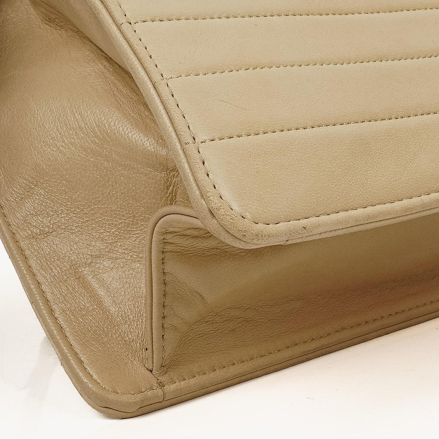 Chanel Beige Quilted Lambskin Flap Crossbody Bag