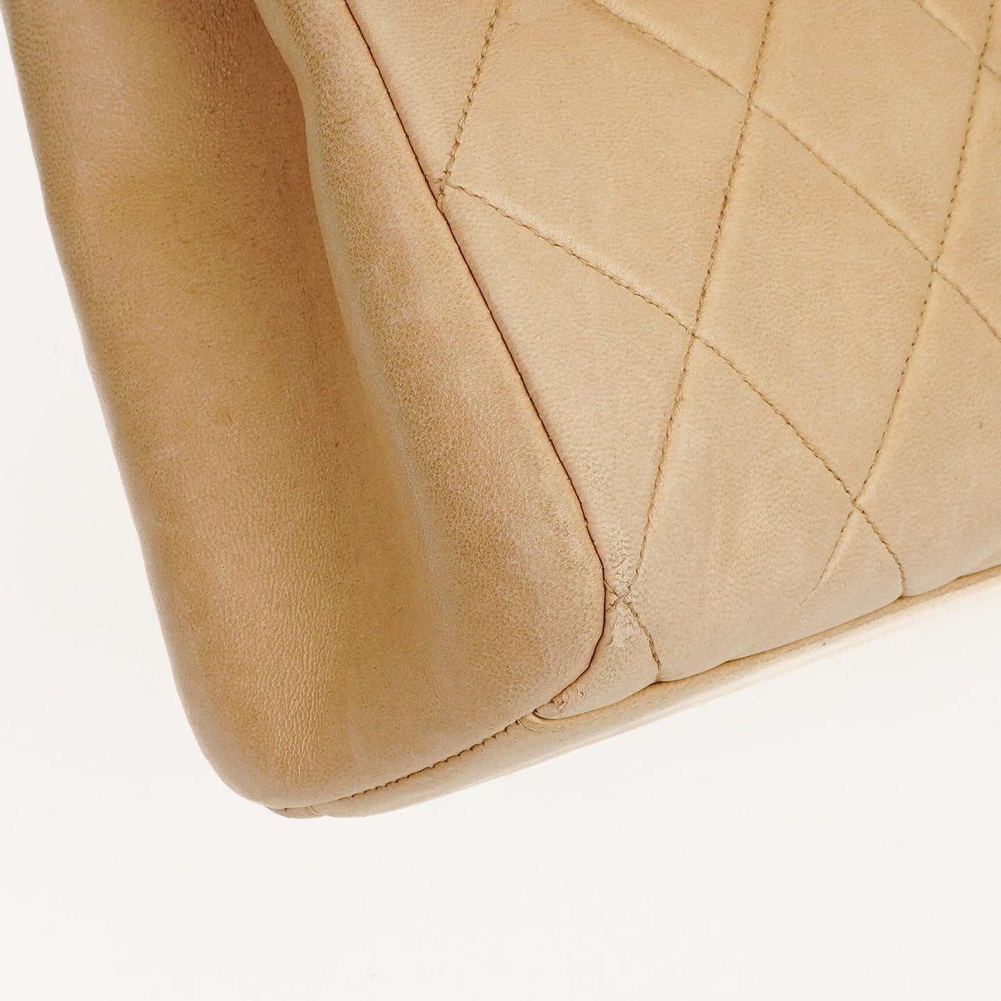 Chanel Beige Quilted Lambskin Small Single Flap Bag With 24K Gold-Plated Hardware
