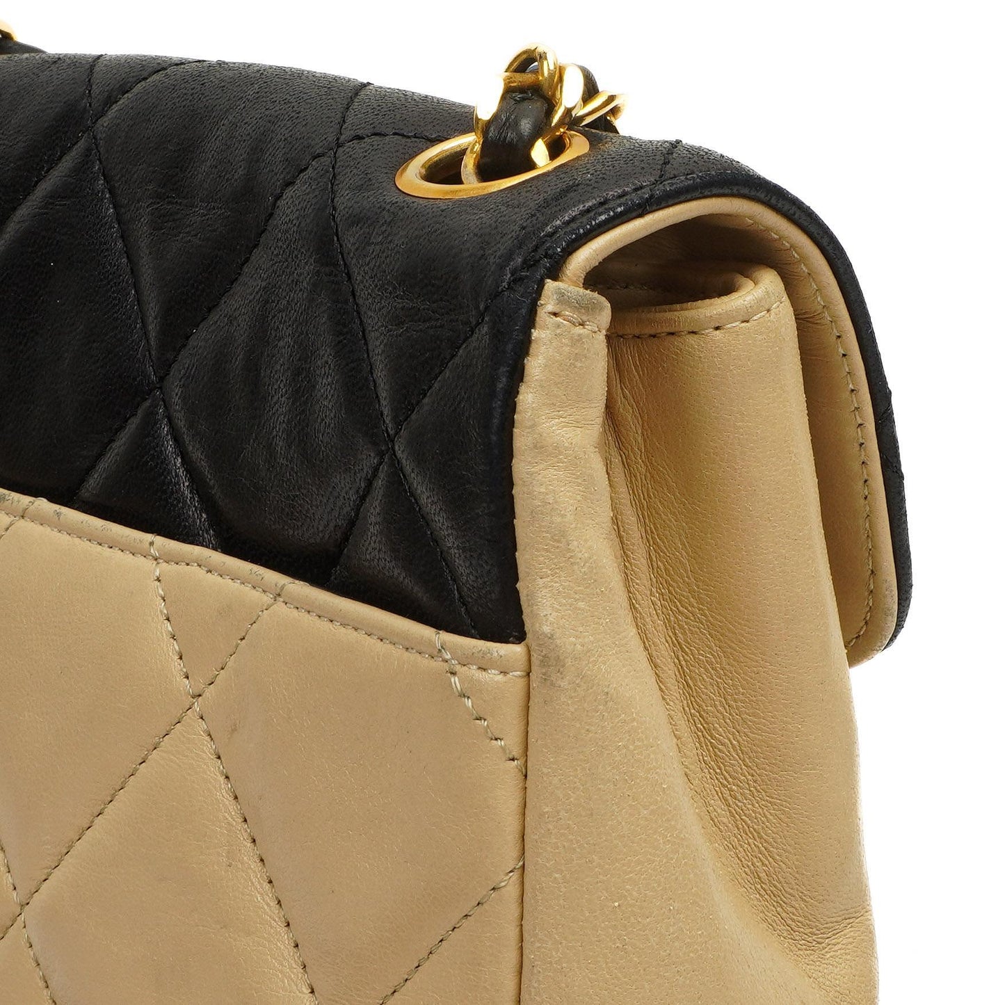 Chanel Bi-Color Quilted Lambskin Envelope Flap Bag With 24K Gold-Plated Hardware