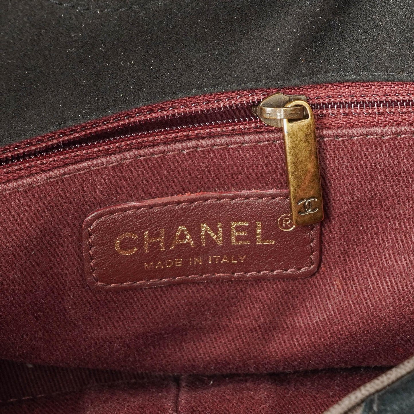 Chanel Black and Brown Lady Chevron Medium Flap Bag