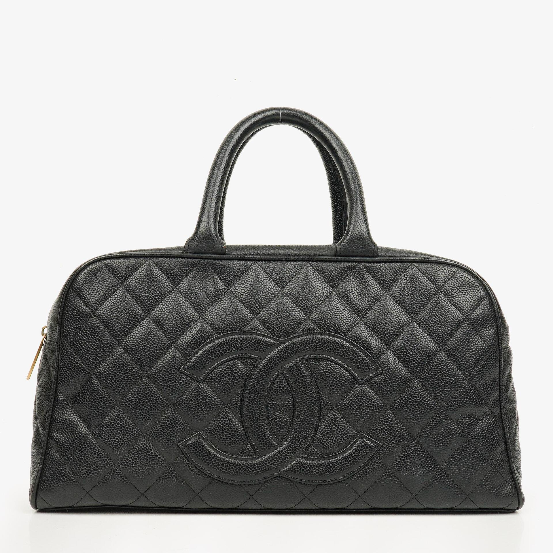 Chanel Black Caviar Boston Bag