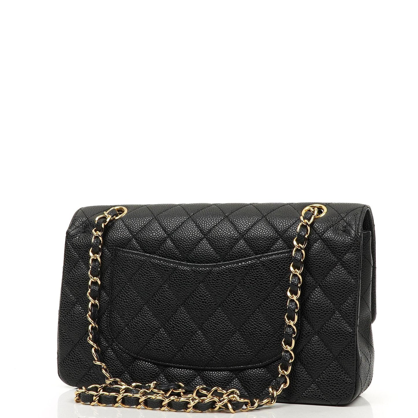 Chanel Medium Classic Double Flap Bag Black Quilted Caviar Leather With Gold-Tone Hardware, 2009-2010