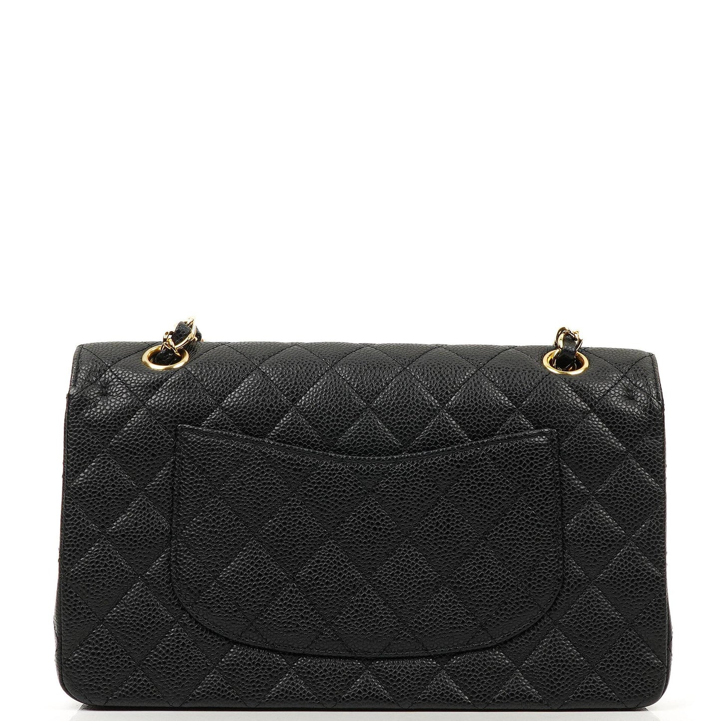 Chanel Medium Classic Double Flap Bag Black Quilted Caviar Leather With Gold-Tone Hardware, 2009-2010