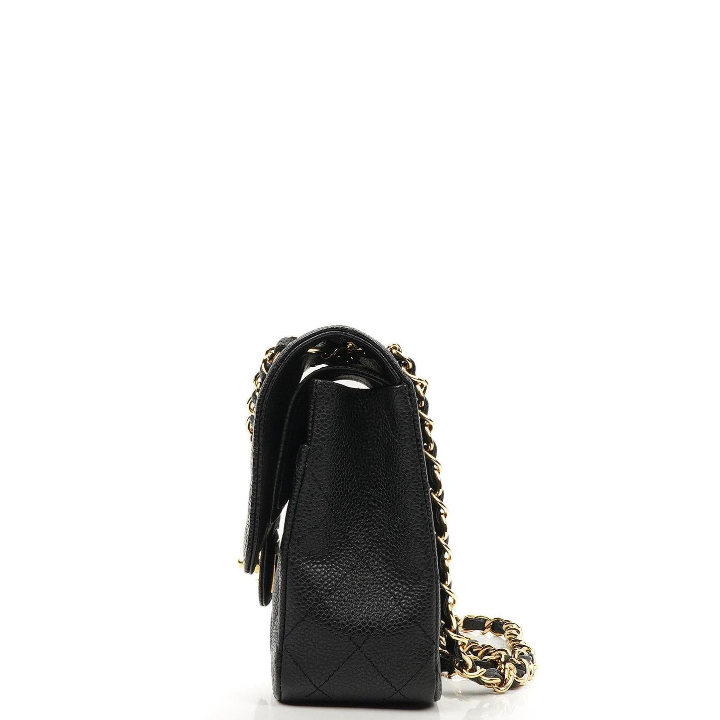Chanel Medium Classic Double Flap Bag Black Quilted Caviar Leather With Gold-Tone Hardware, 2009-2010