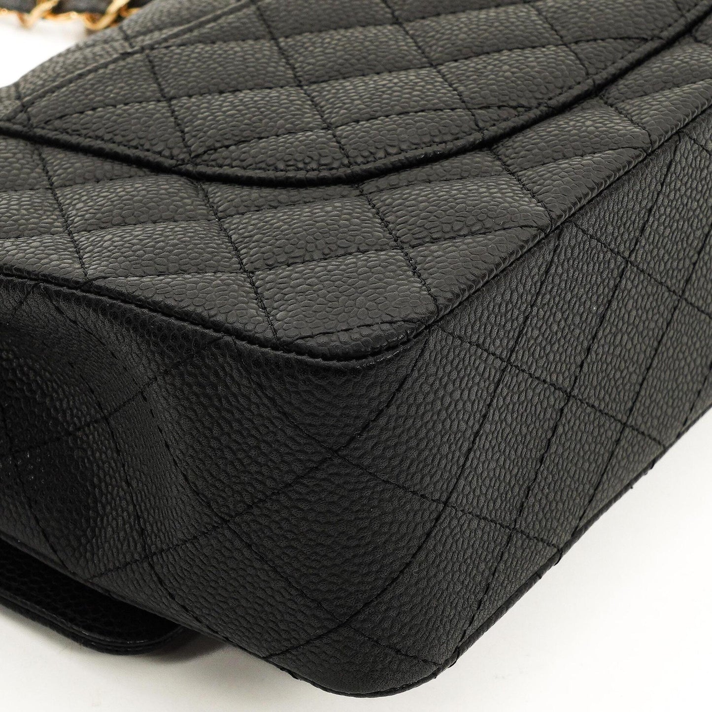 Chanel Medium Classic Double Flap Bag Black Quilted Caviar Leather With Gold-Tone Hardware, 2009-2010