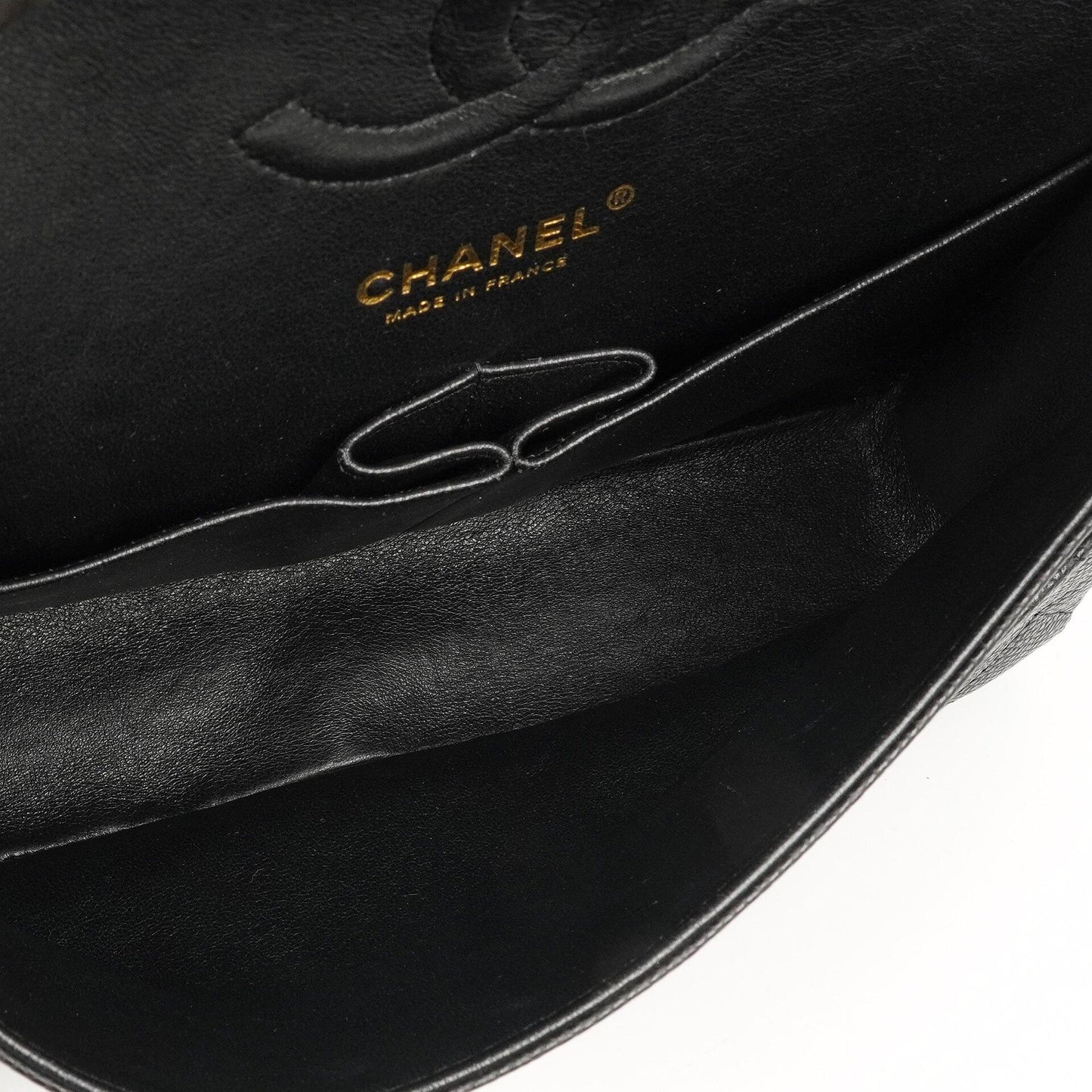 Chanel Medium Classic Double Flap Bag Black Quilted Caviar Leather With Gold-Tone Hardware, 2009-2010