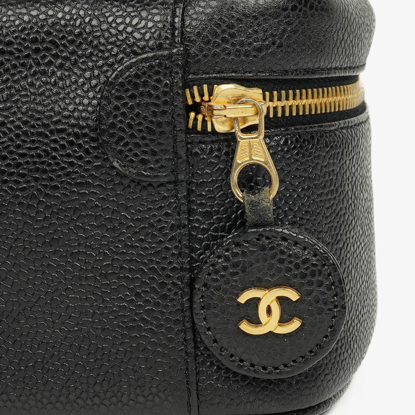 Chanel Black Caviar Leather Vanity Case