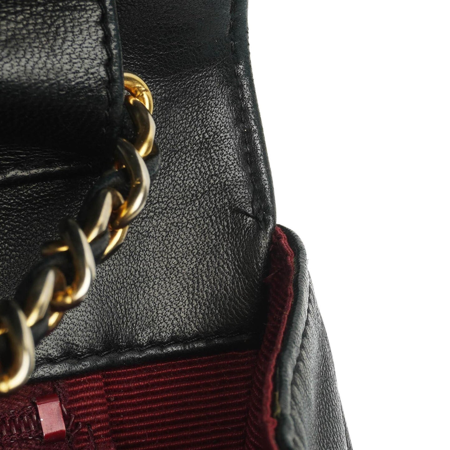 Chanel Black Diagonal Quilted Lambskin Leather Medium Classic Single Flap Bag With 24K Gold-Plated Hardware