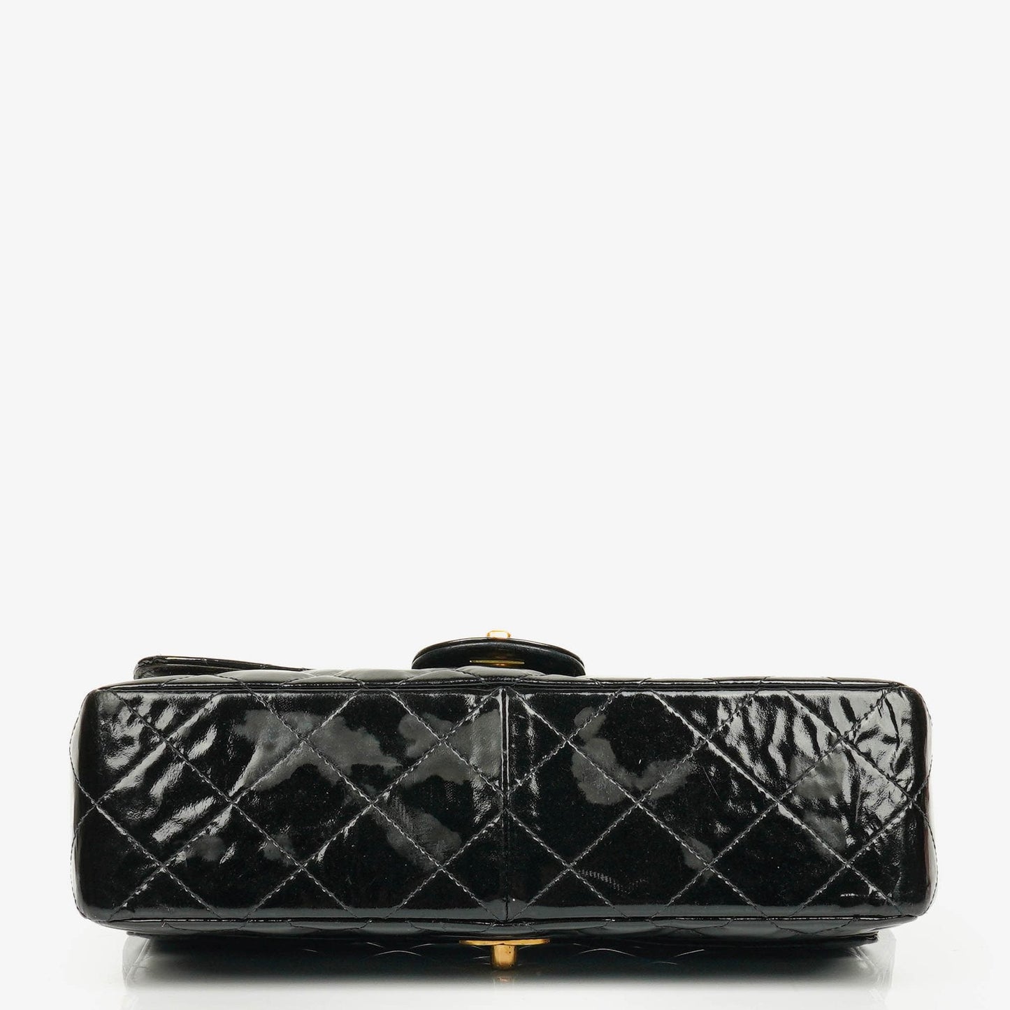 Chanel Black Double-Sided Flap Bag In Quilted Patent Leather