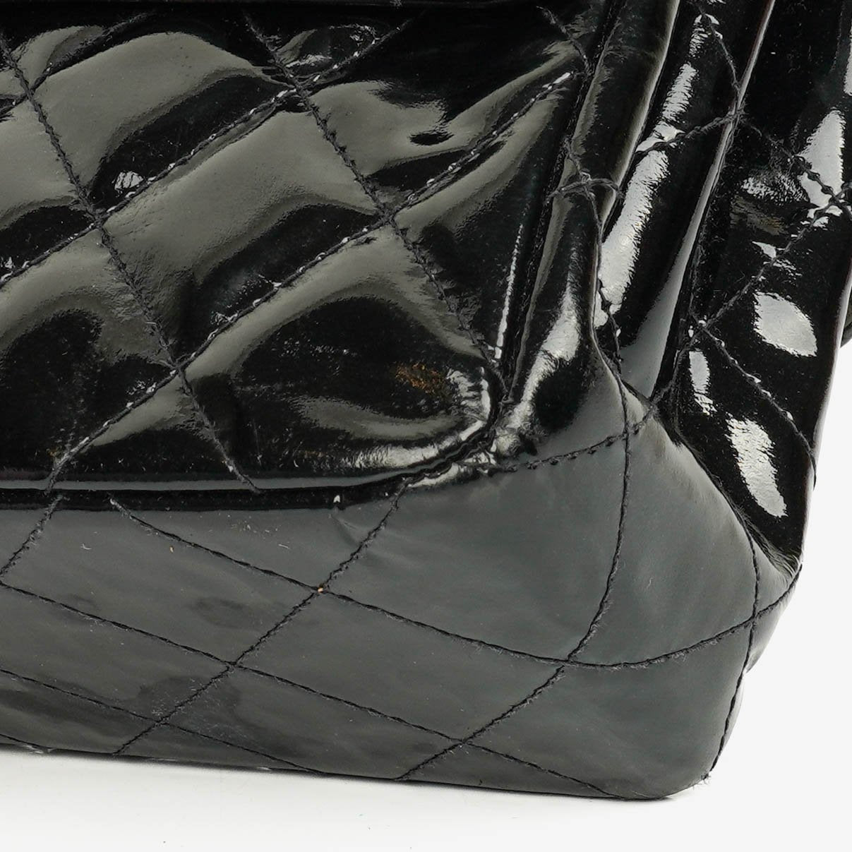 Chanel Black Double-Sided Flap Bag In Quilted Patent Leather