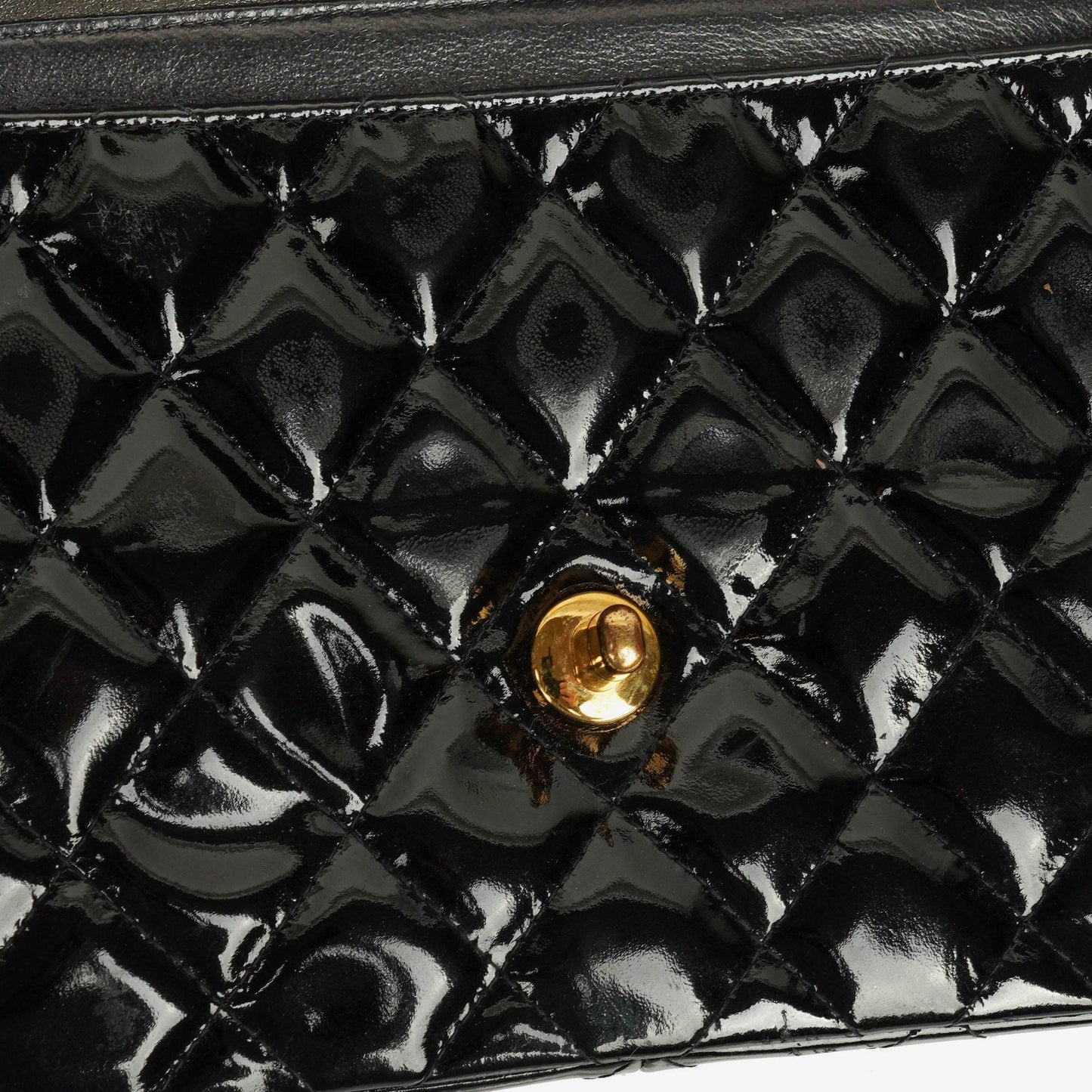 Chanel Black Double-Sided Flap Bag In Quilted Patent Leather