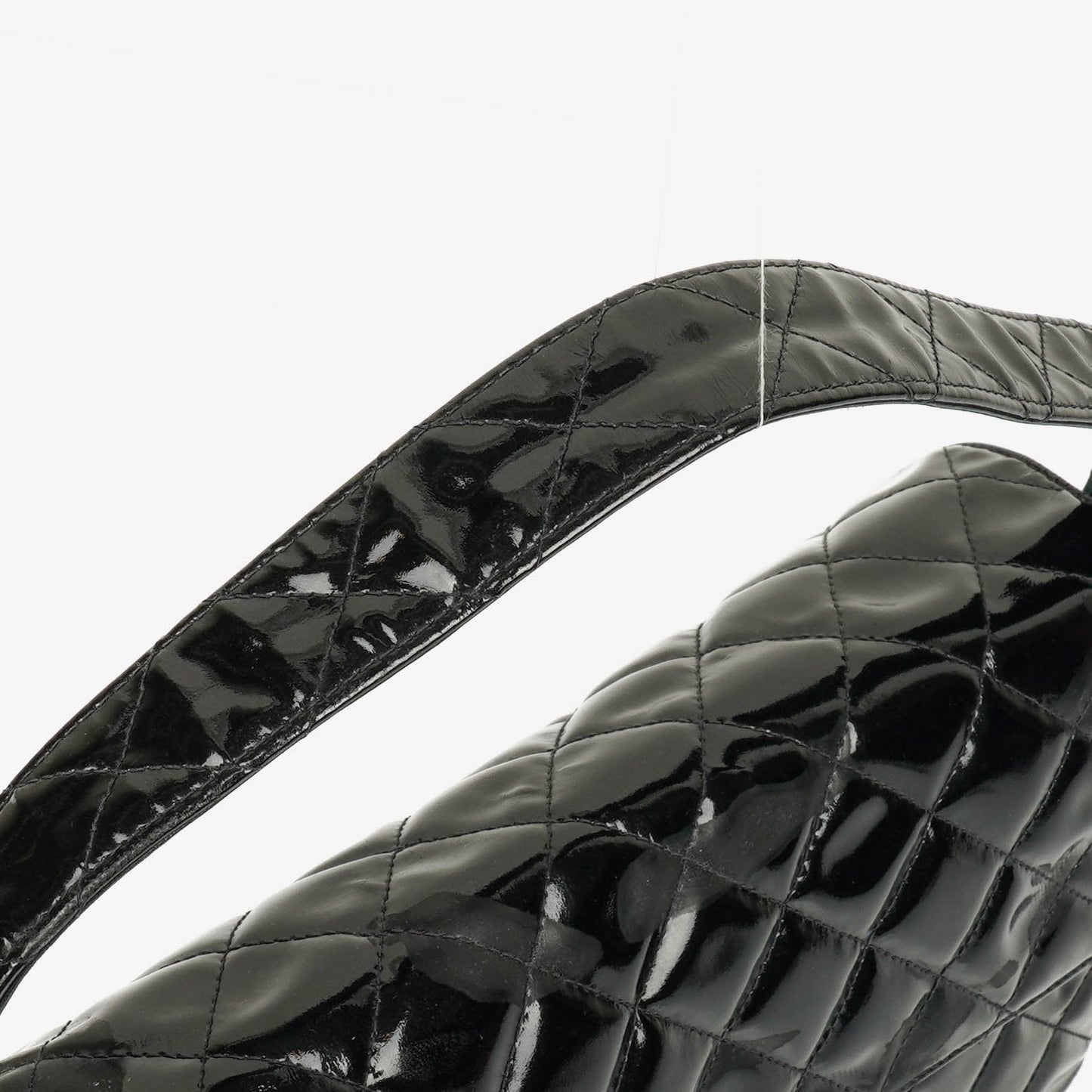 Chanel Black Double-Sided Flap Bag In Quilted Patent Leather