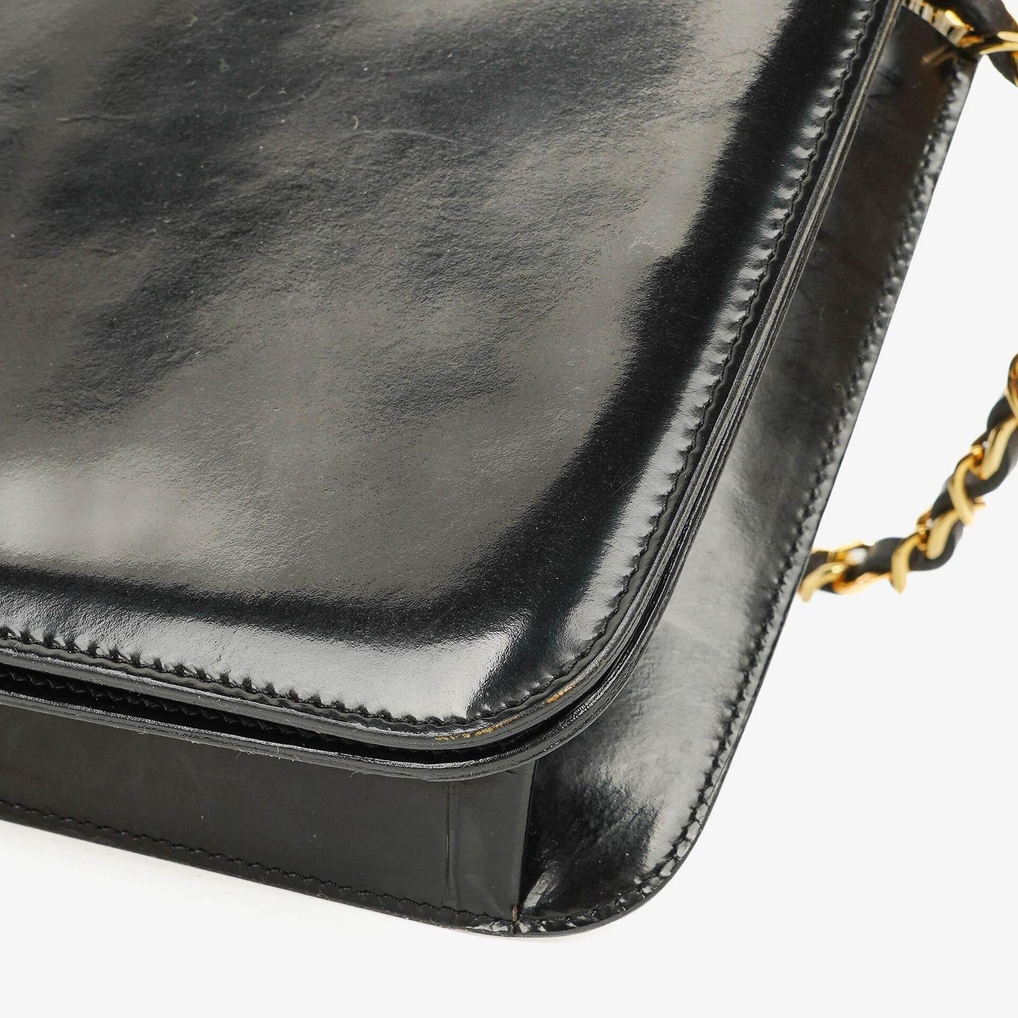 Chanel Black Patent Leather Full Flap With 24k Gold Plated Hardware