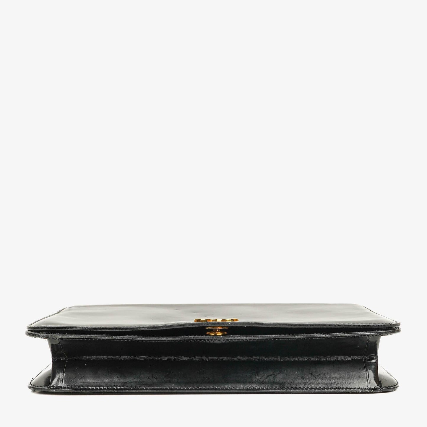 Chanel Black Patent Leather Full Flap With 24k Gold Plated Hardware