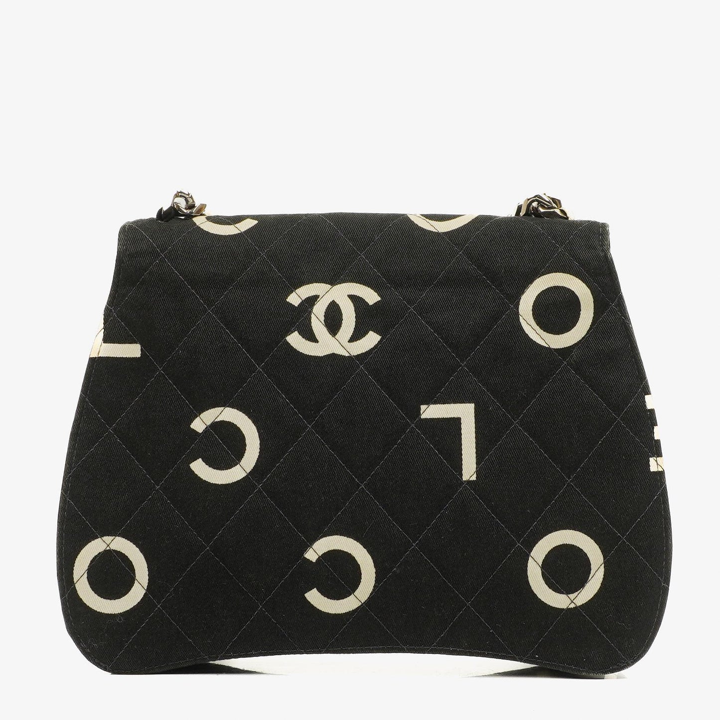 Chanel Black Quilted Canvas Coco ID Chain Bag