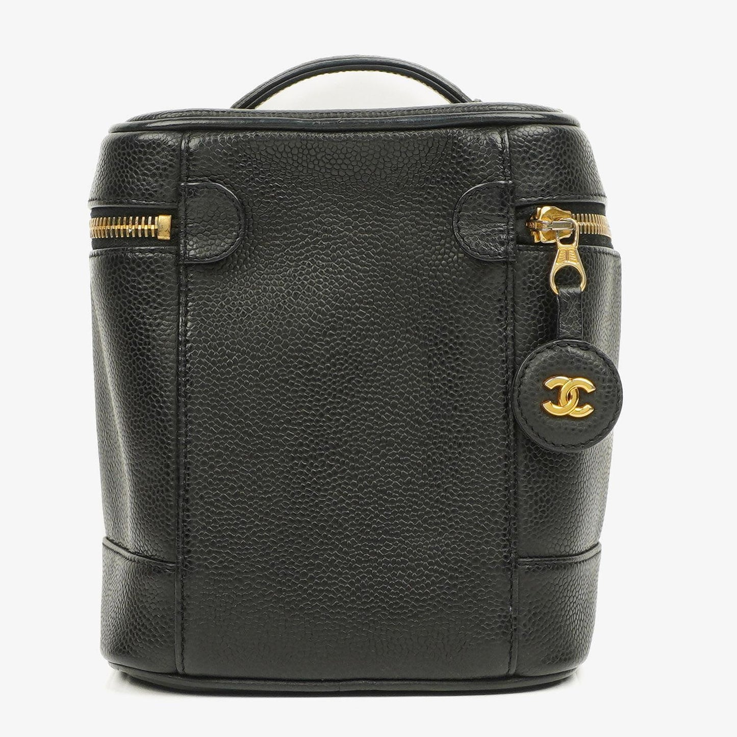 Chanel Black Quilted Caviar Leather Vanity Case