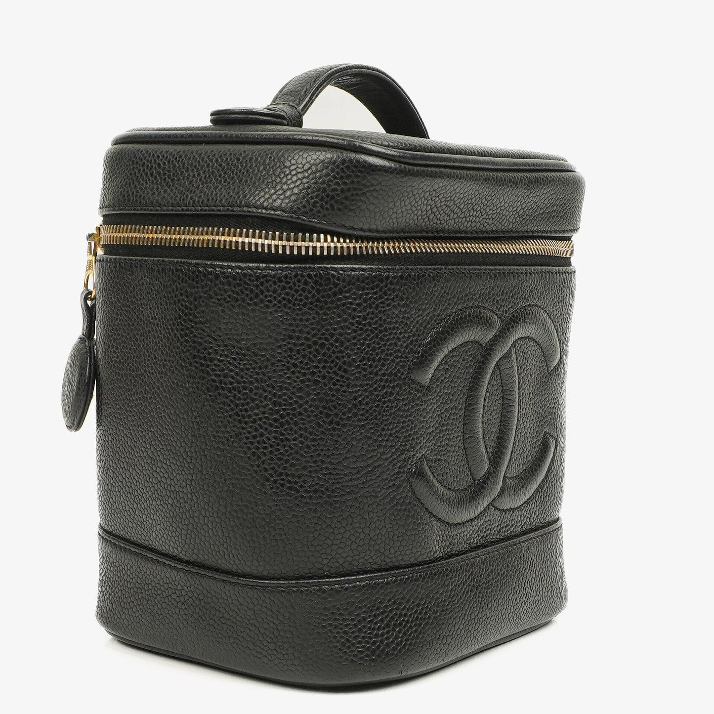 Chanel Black Quilted Caviar Leather Vanity Case