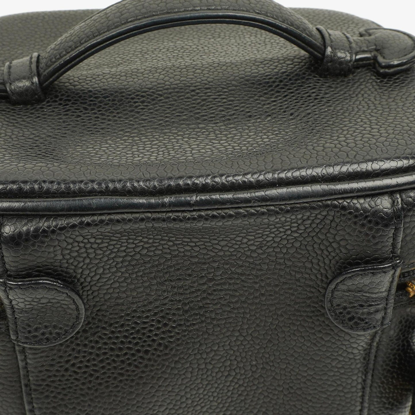 Chanel Black Quilted Caviar Leather Vanity Case