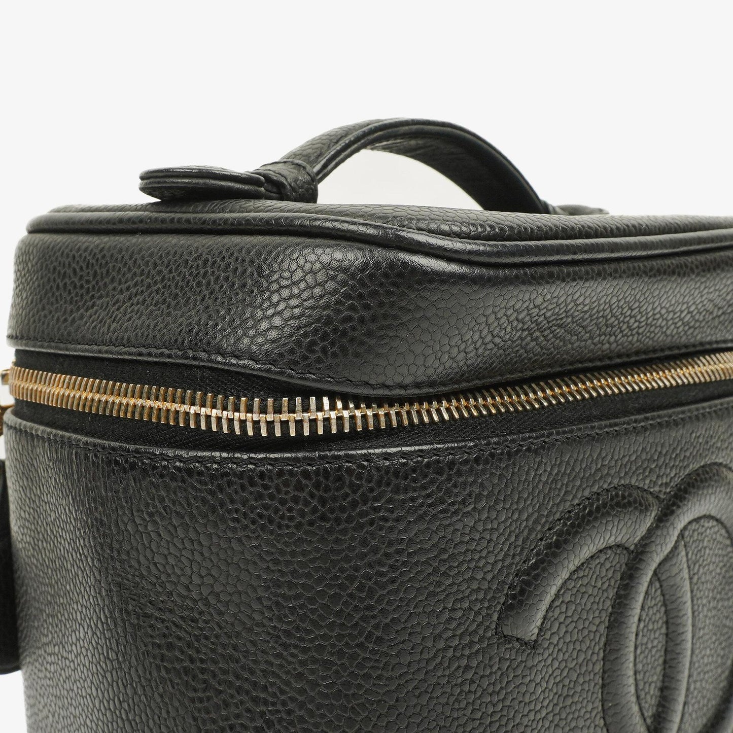 Chanel Black Quilted Caviar Leather Vanity Case