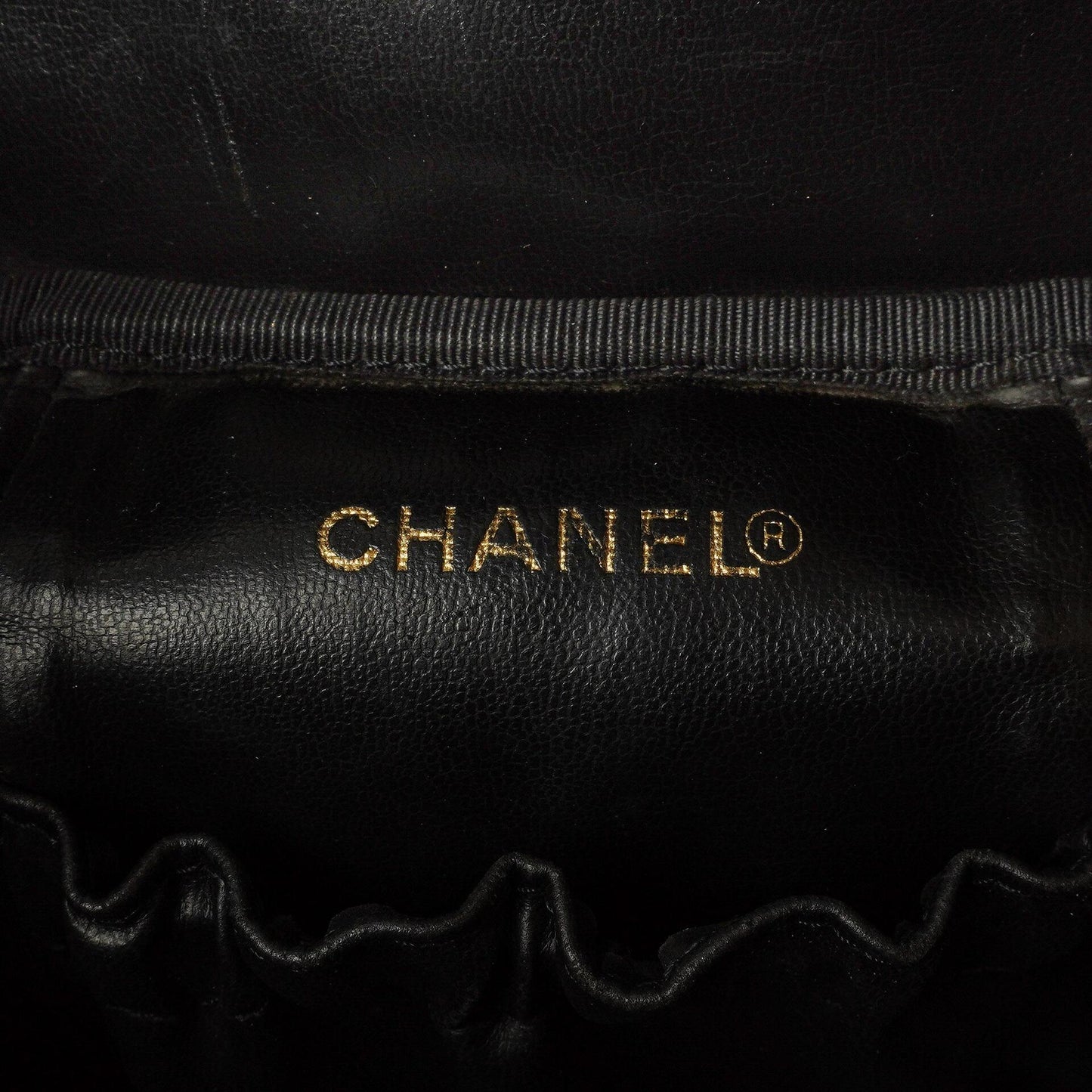 Chanel Black Quilted Caviar Leather Vanity Case