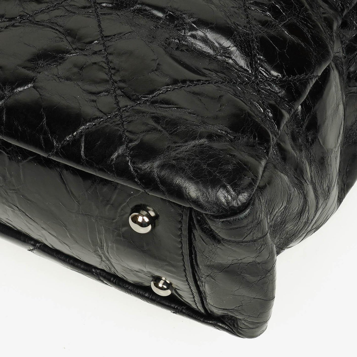 Chanel Black Quilted Glazed Calfskin Leather and Tweed Portobello Tote Bag