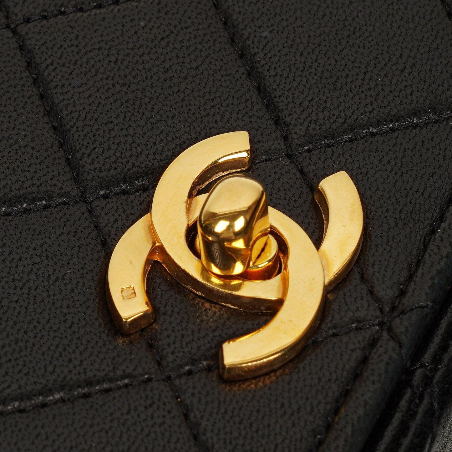 Chanel Black Quilted Lambskin Full Flap Bag With 24K Hardware
