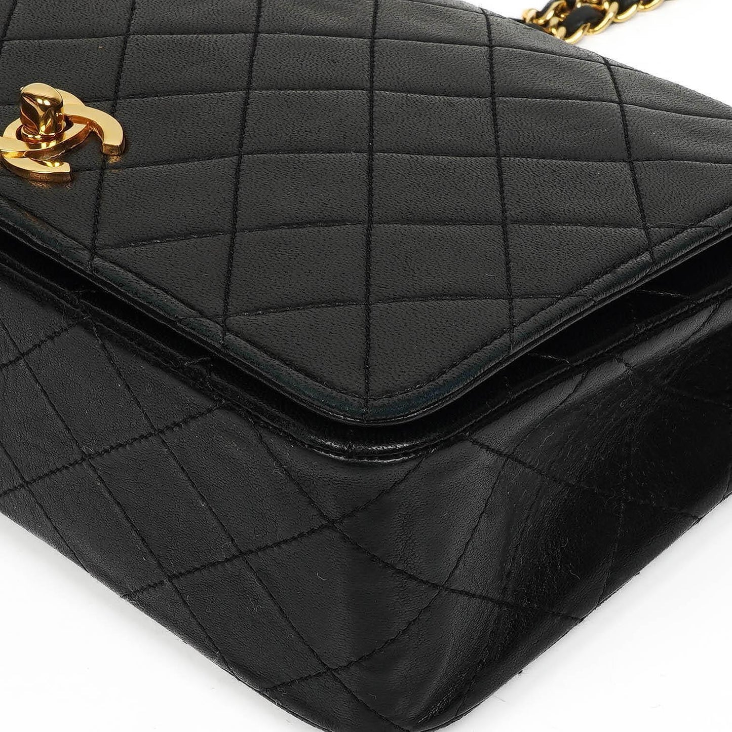 Chanel Black Quilted Lambskin Full Flap Bag With 24K Hardware