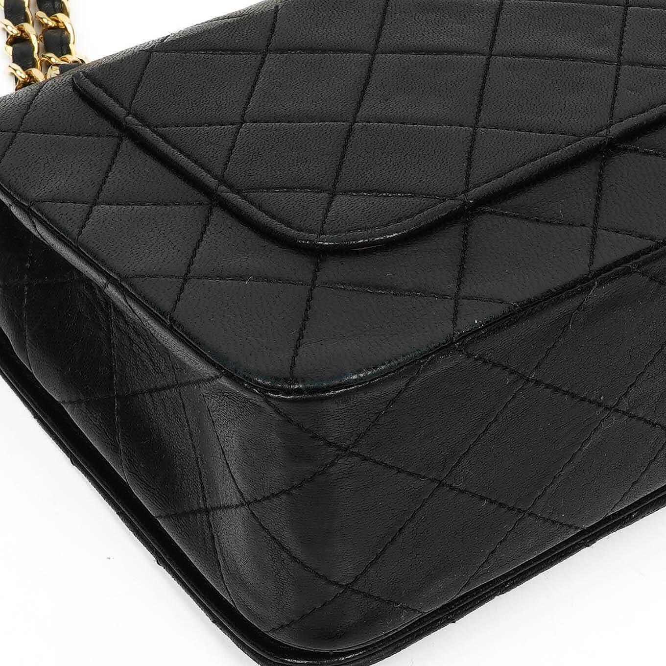 Chanel Black Quilted Lambskin Full Flap Bag With 24K Hardware