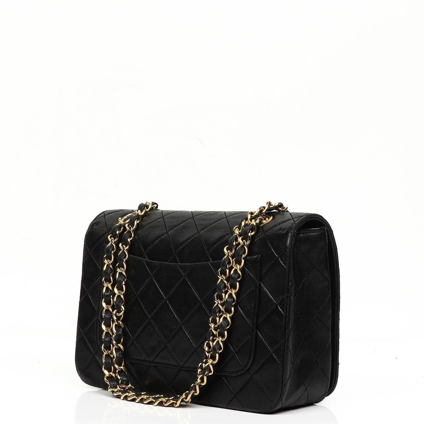 Chanel Black Quilted Lambskin Full Flap Bag With 24K Hardware