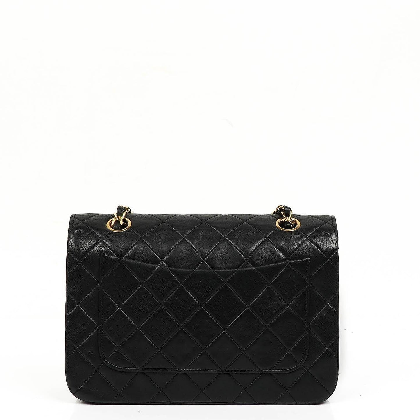 Chanel Black Quilted Lambskin Full Flap Bag With 24K Hardware