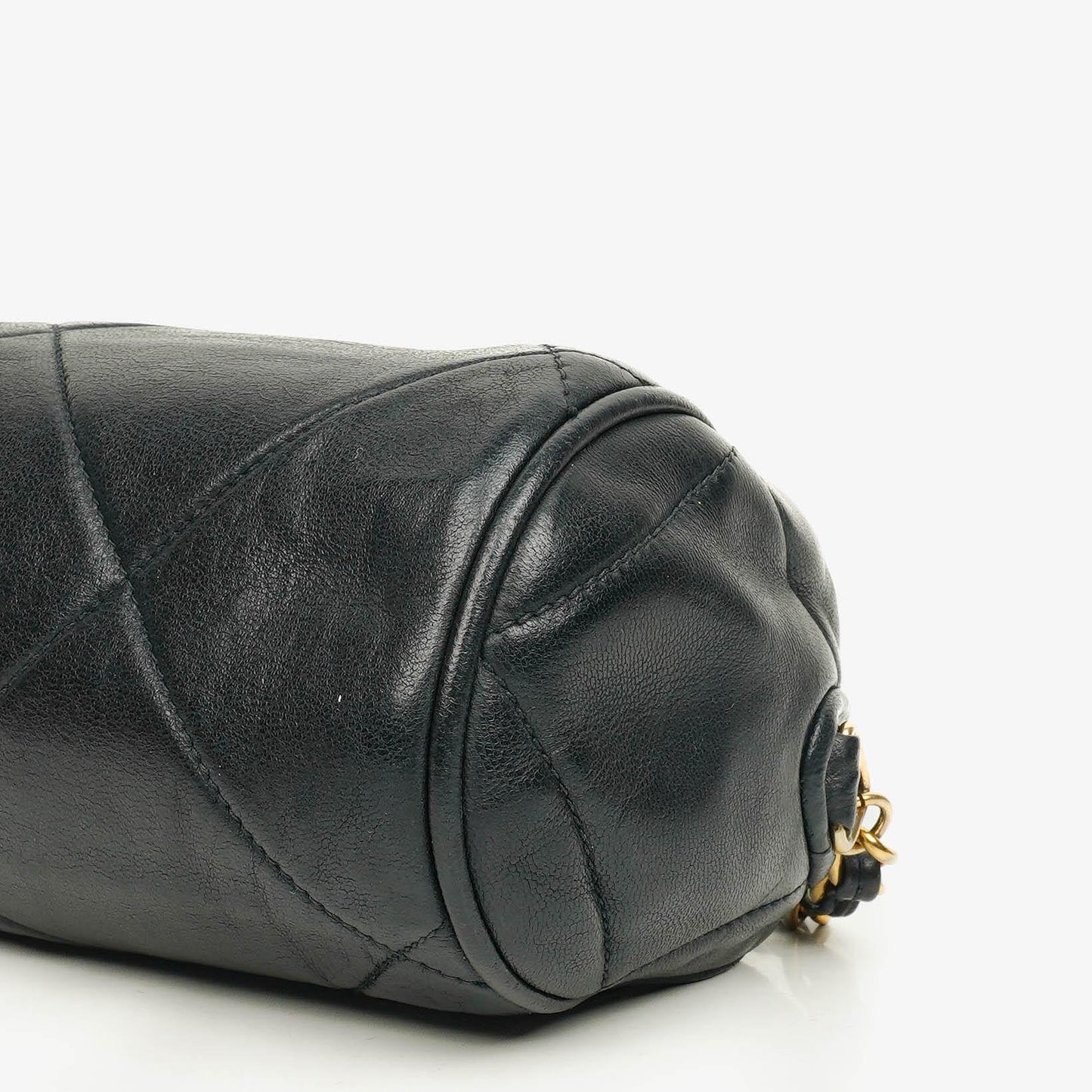 Chanel Black Quilted Lambskin Leather Mini Tassel Barrel Bag