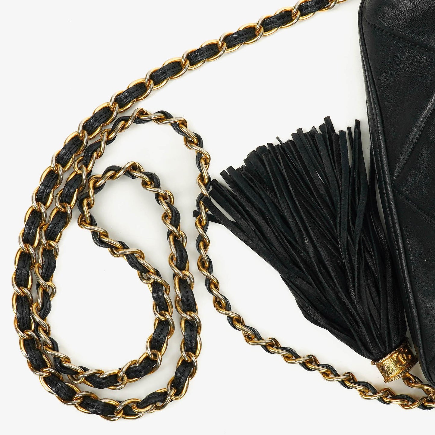 Chanel Black Quilted Lambskin Leather Mini Tassel Barrel Bag