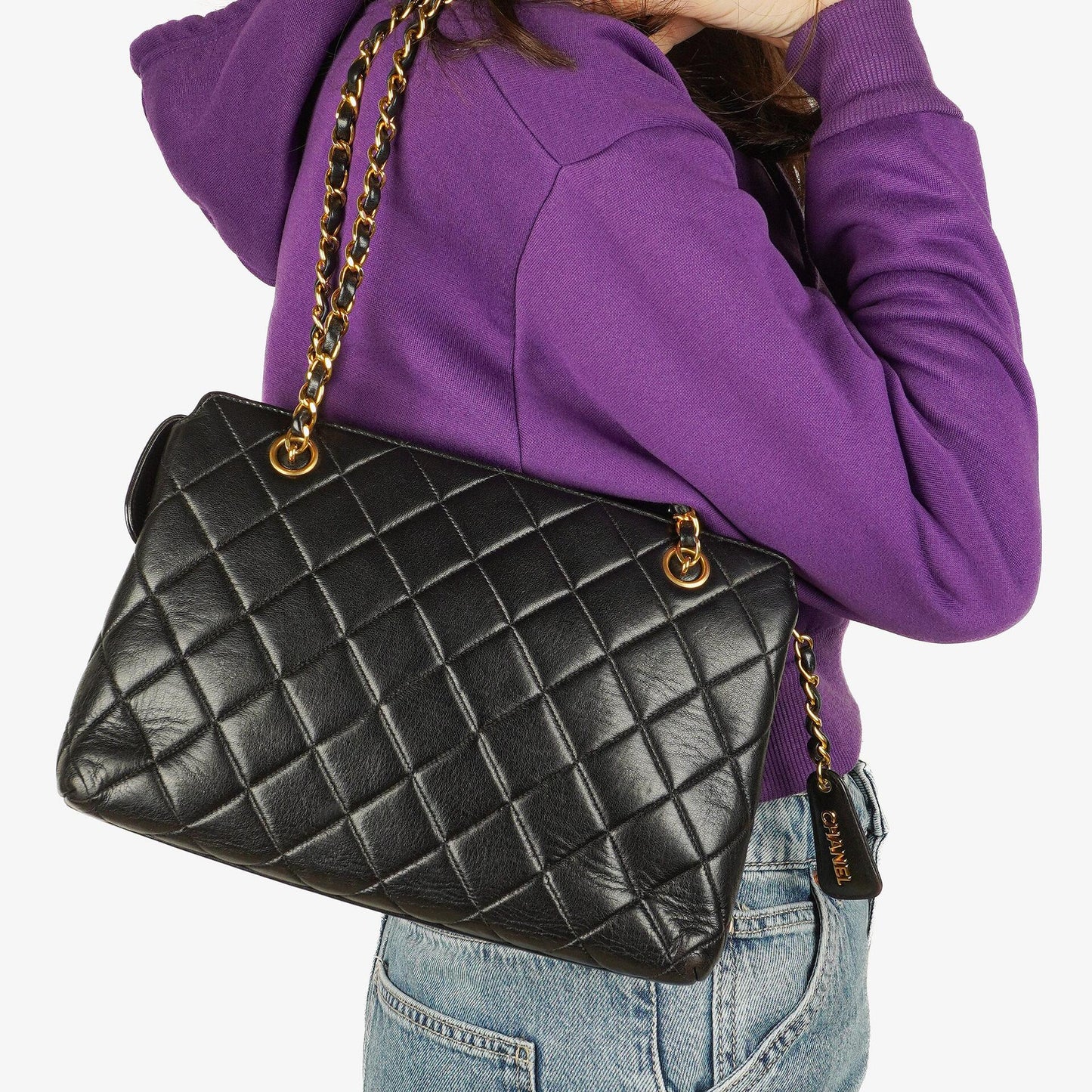 Chanel Black Quilted Lambskin Shoulder Bag