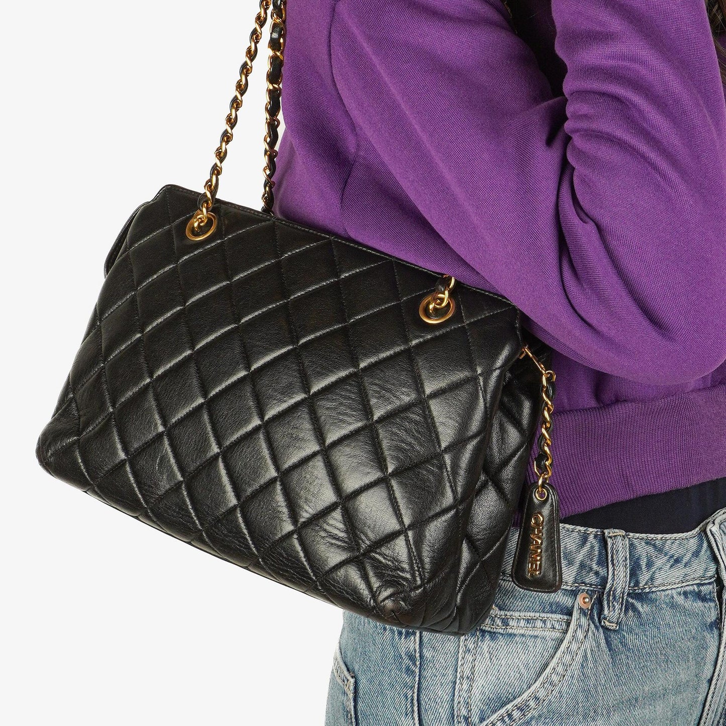 Chanel Black Quilted Lambskin Shoulder Bag