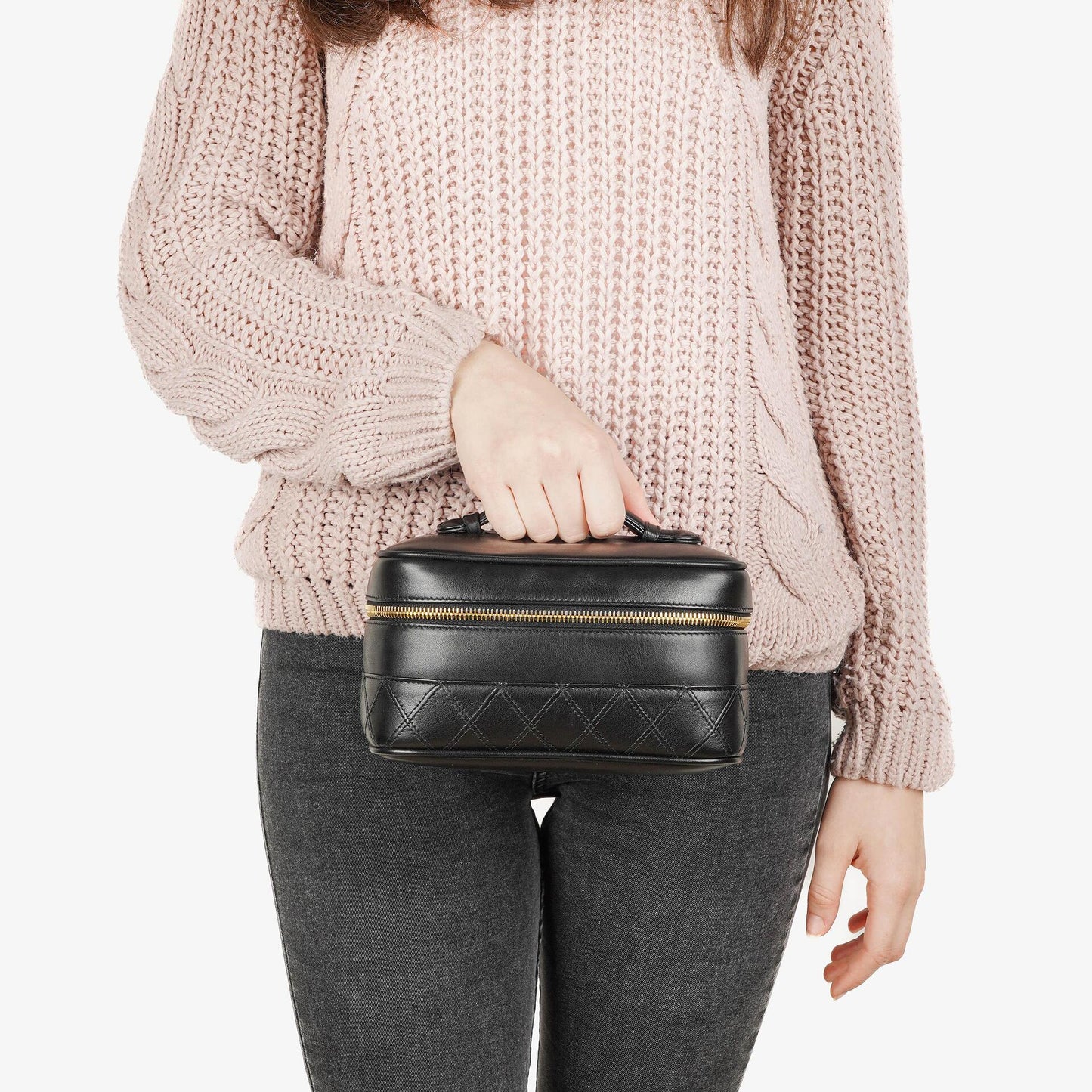 Chanel Black Quilted Lambskin Timeless Cosmetic Case