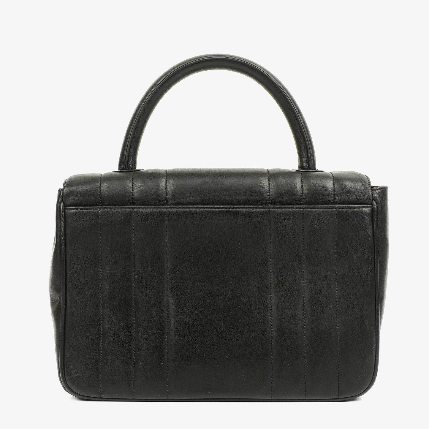 Chanel Kelly Black Vertical Quilted Lambskin Flap Bag With 24K Gold-Plated Hardware