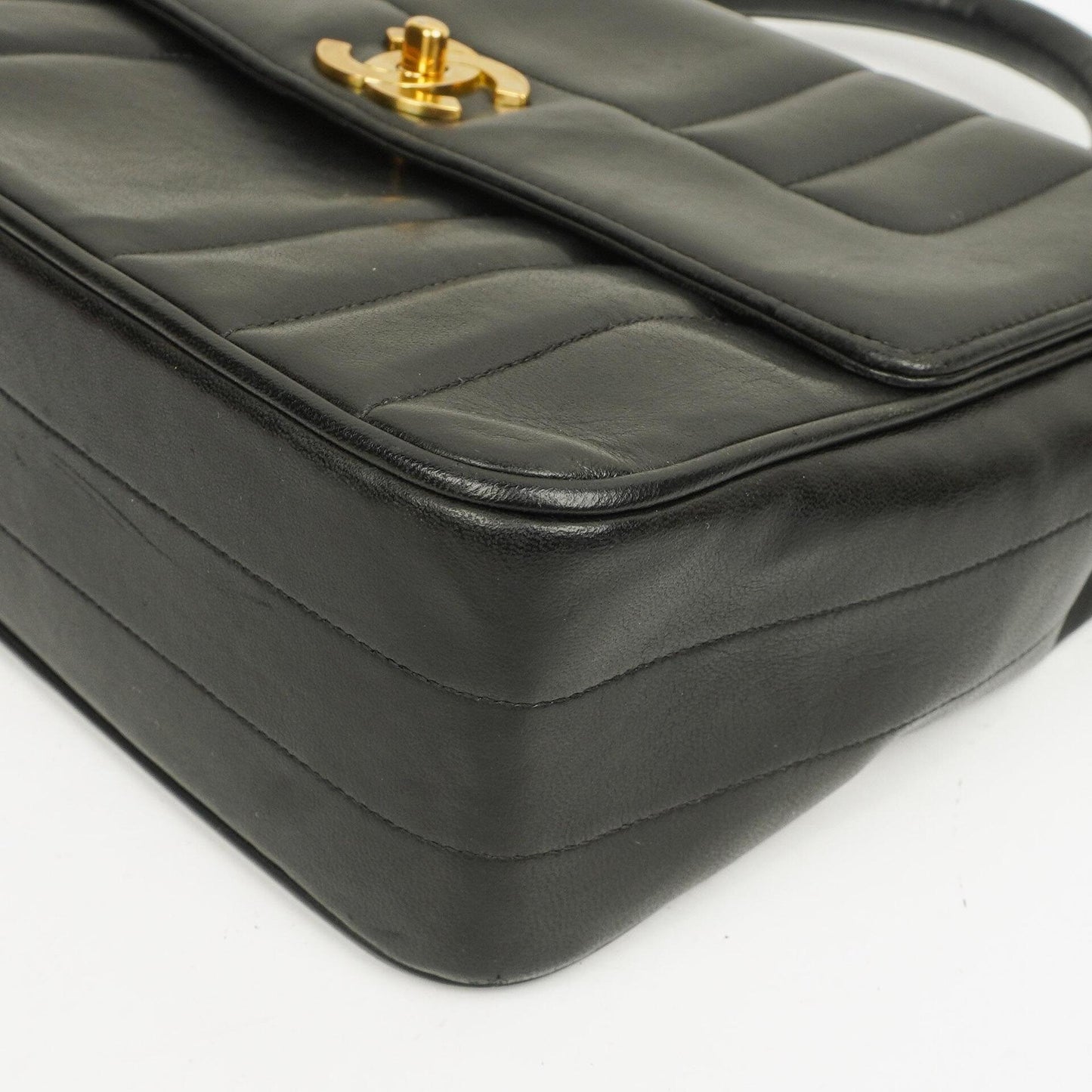 Chanel Kelly Black Vertical Quilted Lambskin Flap Bag With 24K Gold-Plated Hardware