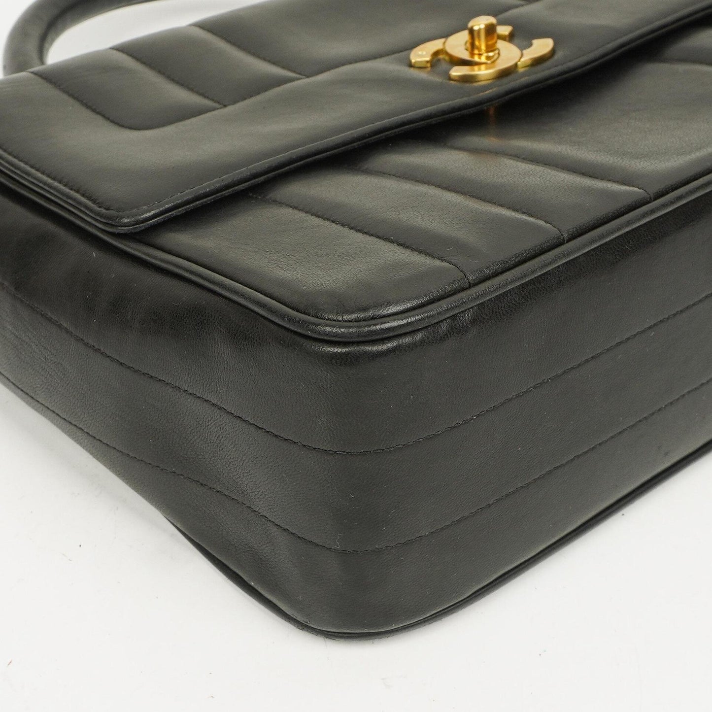 Chanel Kelly Black Vertical Quilted Lambskin Flap Bag With 24K Gold-Plated Hardware