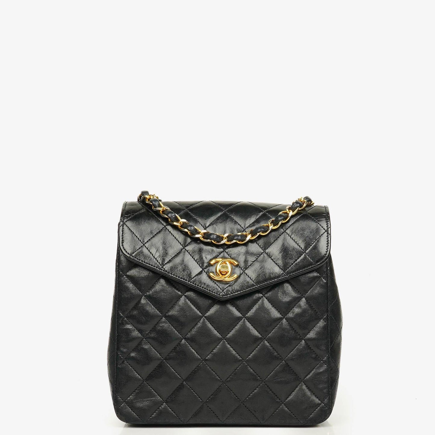 Chanel Black Quilted Leather Square Single Flap Bag