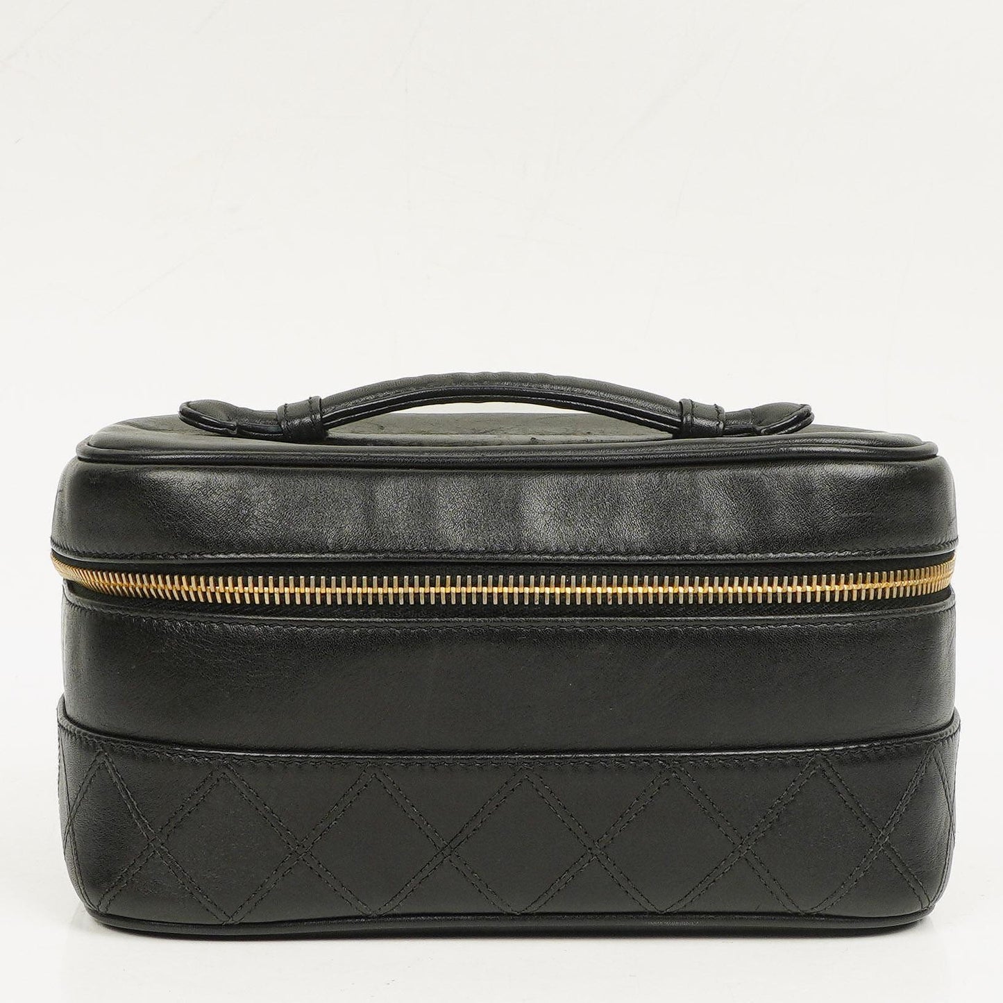 Chanel Black Quilted Leather Vanity Case