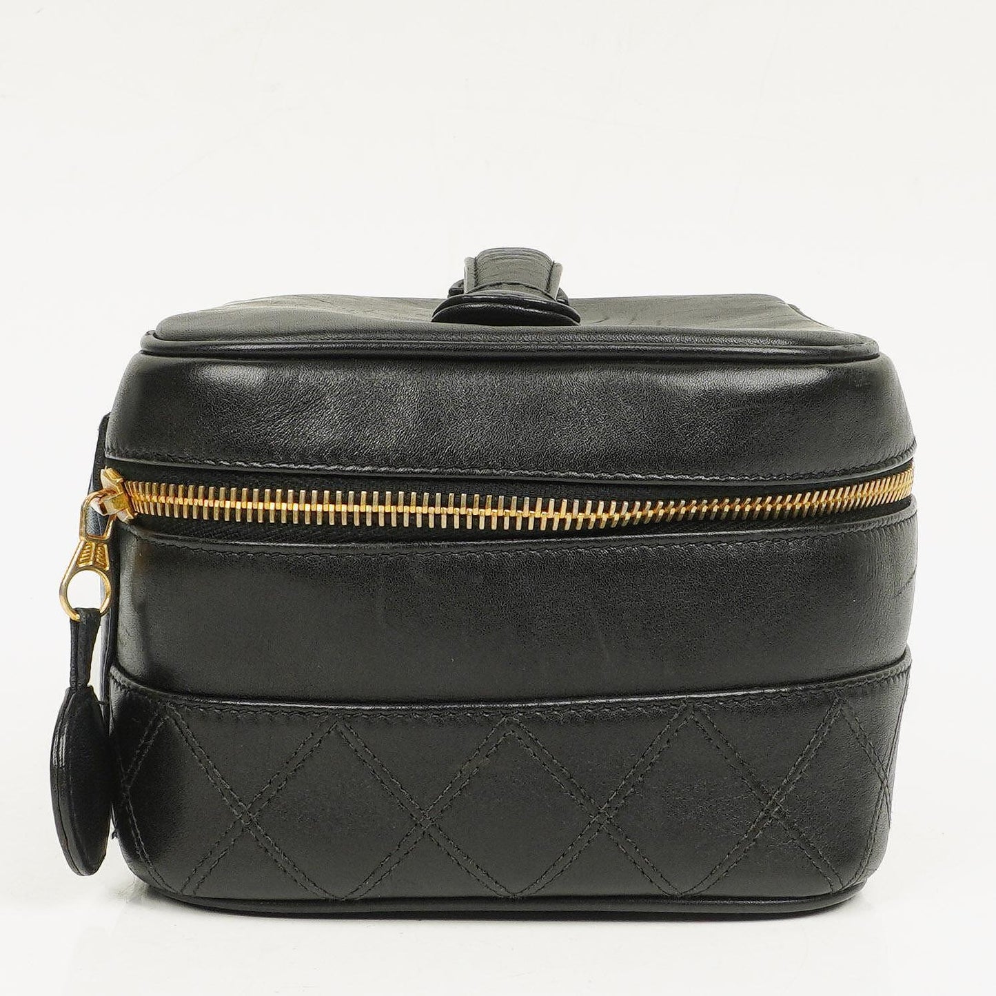 Chanel Black Quilted Leather Vanity Case