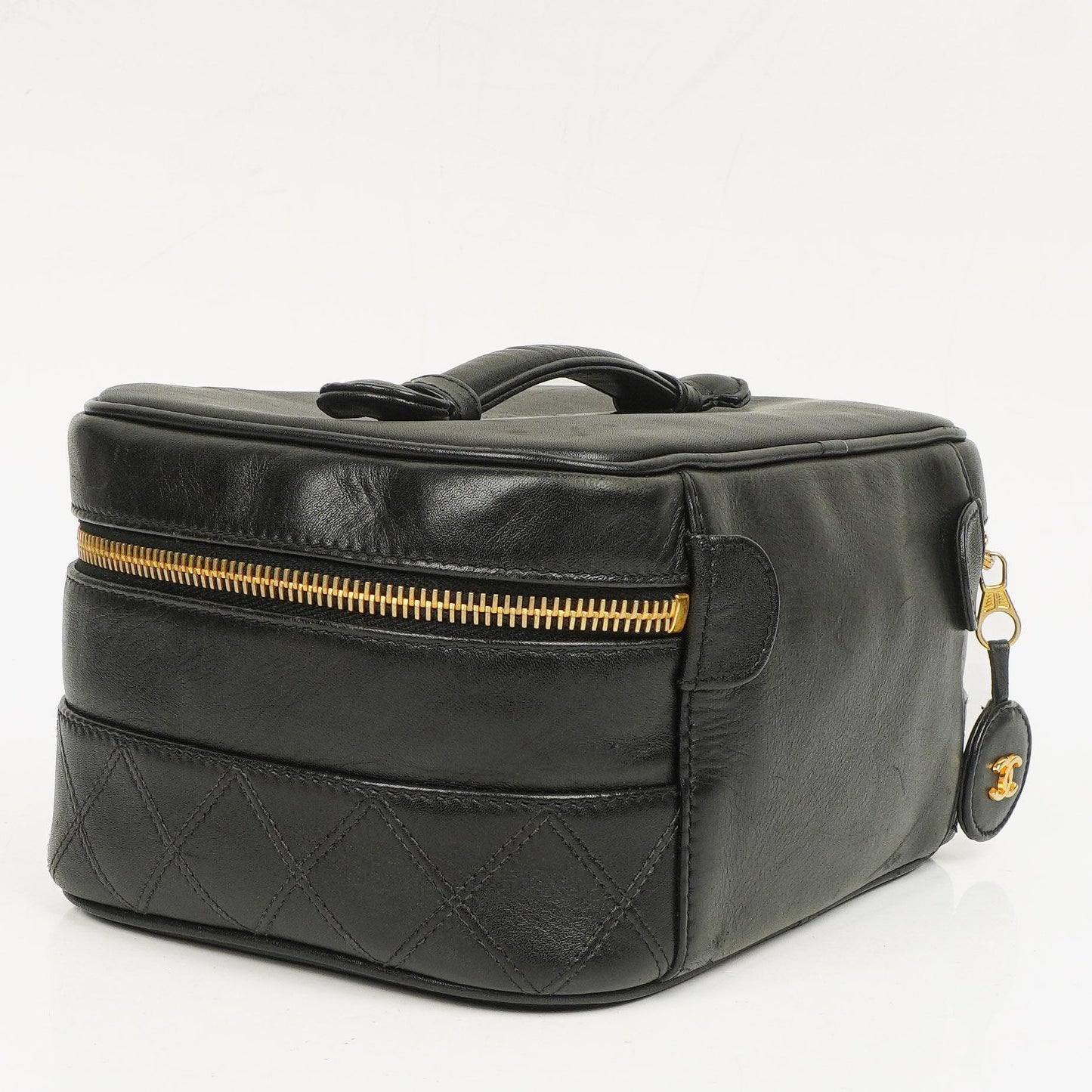 Chanel Black Quilted Leather Vanity Case