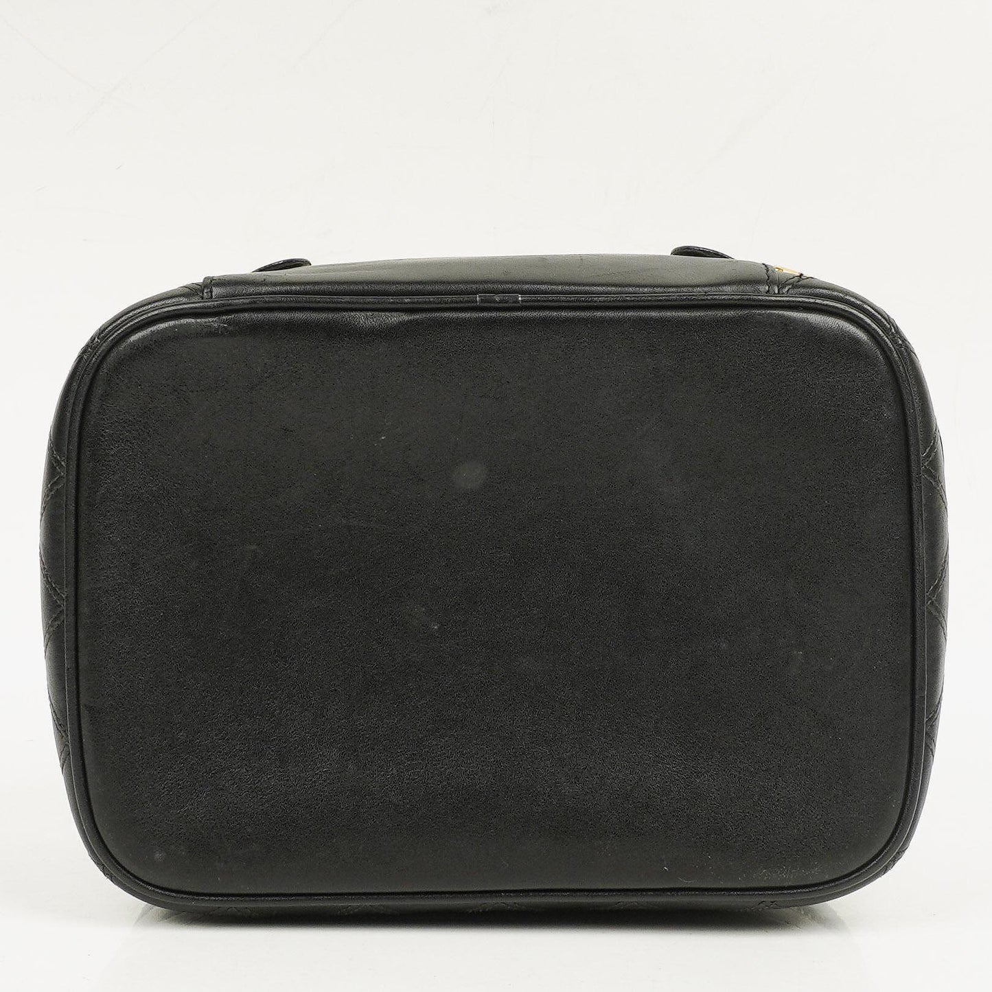 Chanel Black Quilted Leather Vanity Case