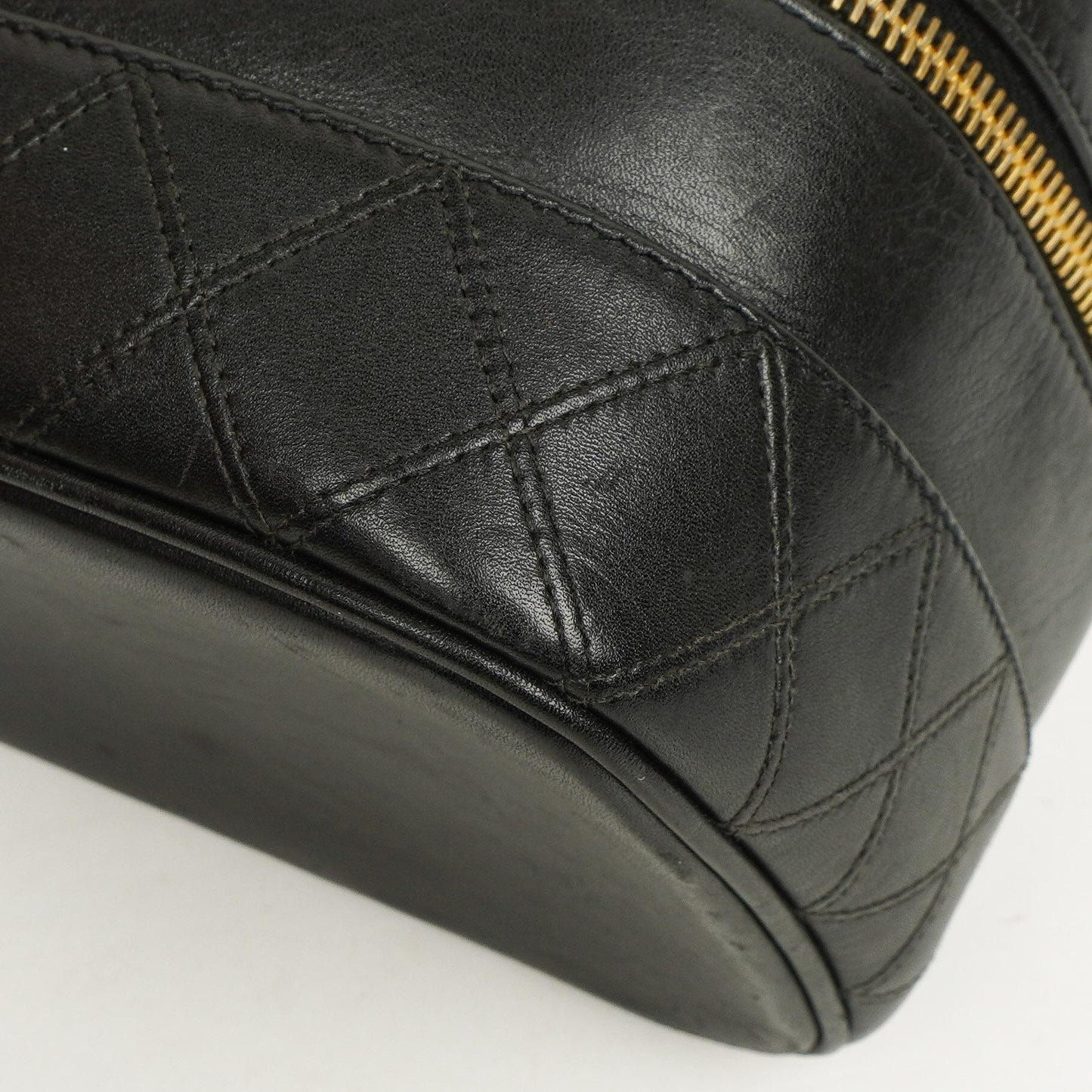 Chanel Black Quilted Leather Vanity Case