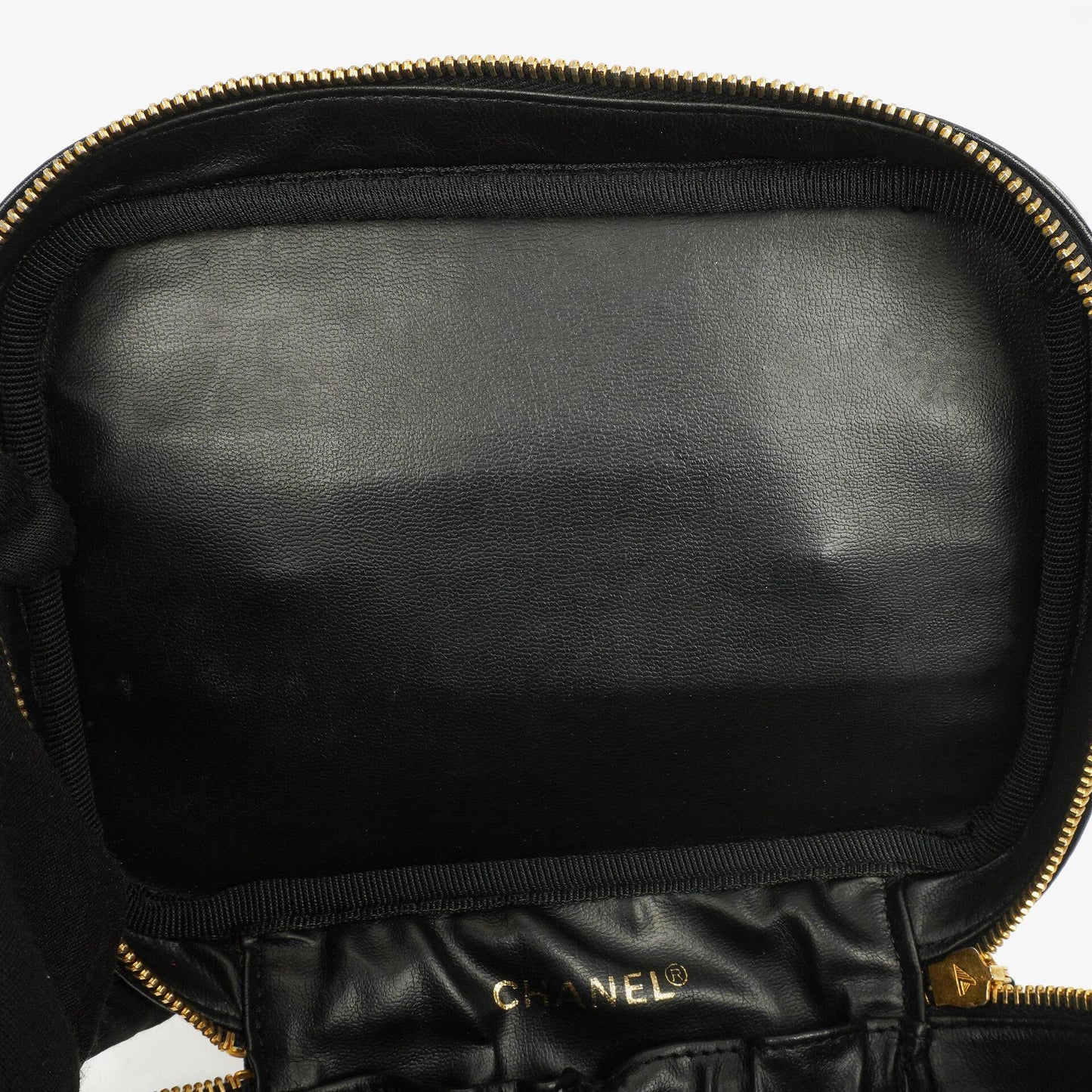 Chanel Black Quilted Leather Vanity Case